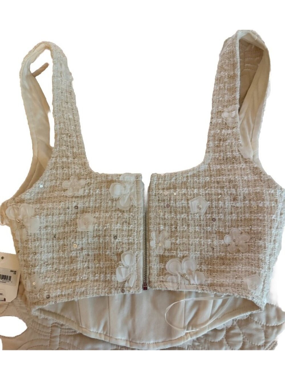 Altar d’state Textured 3D Floral Corset Crop Top size XS NEW W/TAGS - Picture 5 of 7